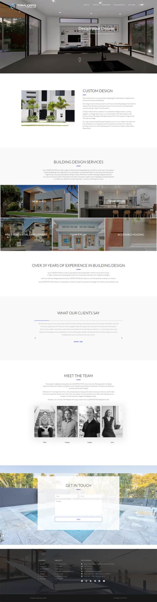 Landing page - Taylord distinction website design by digitalon