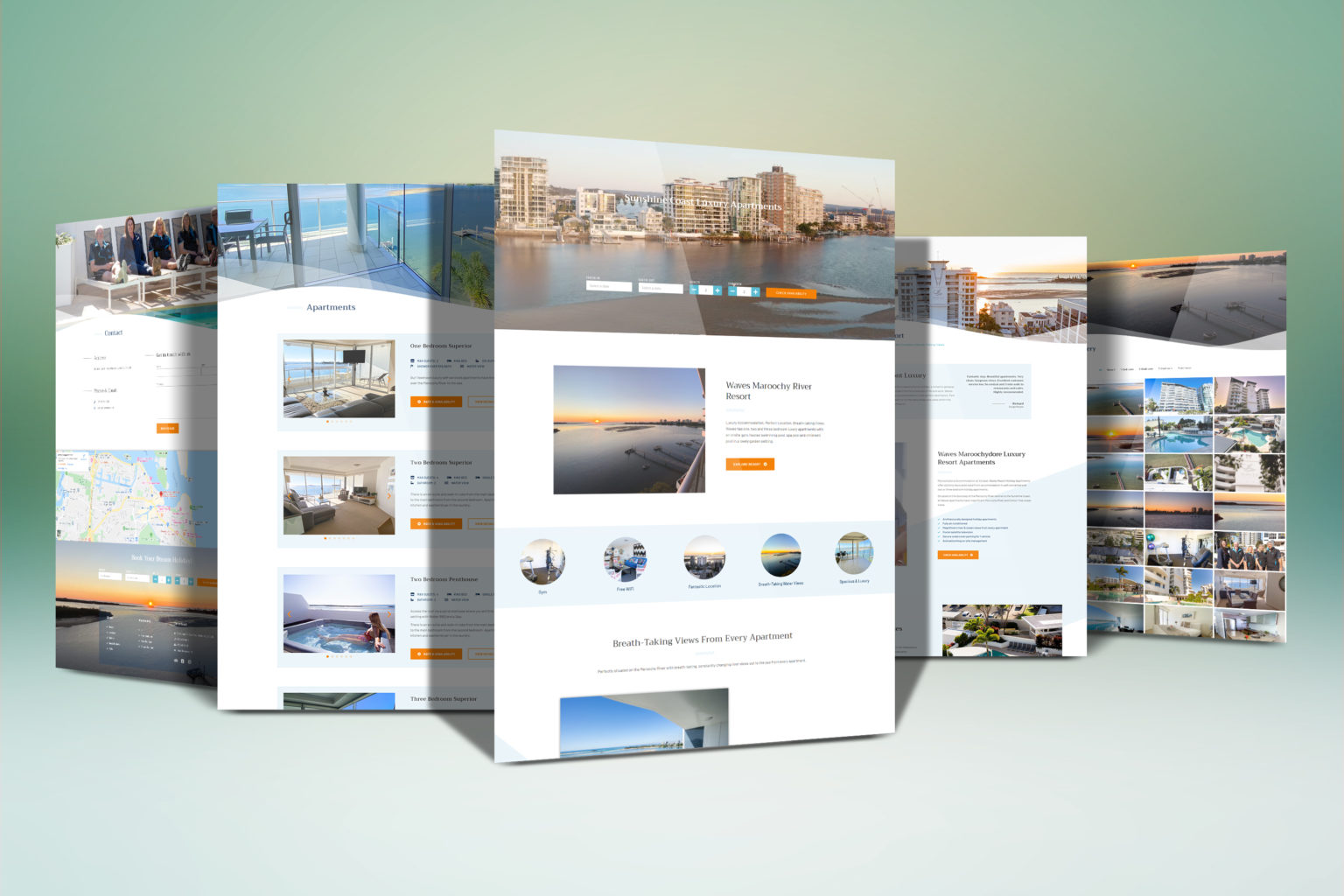 luxury holiday apartments website design sunshine coast