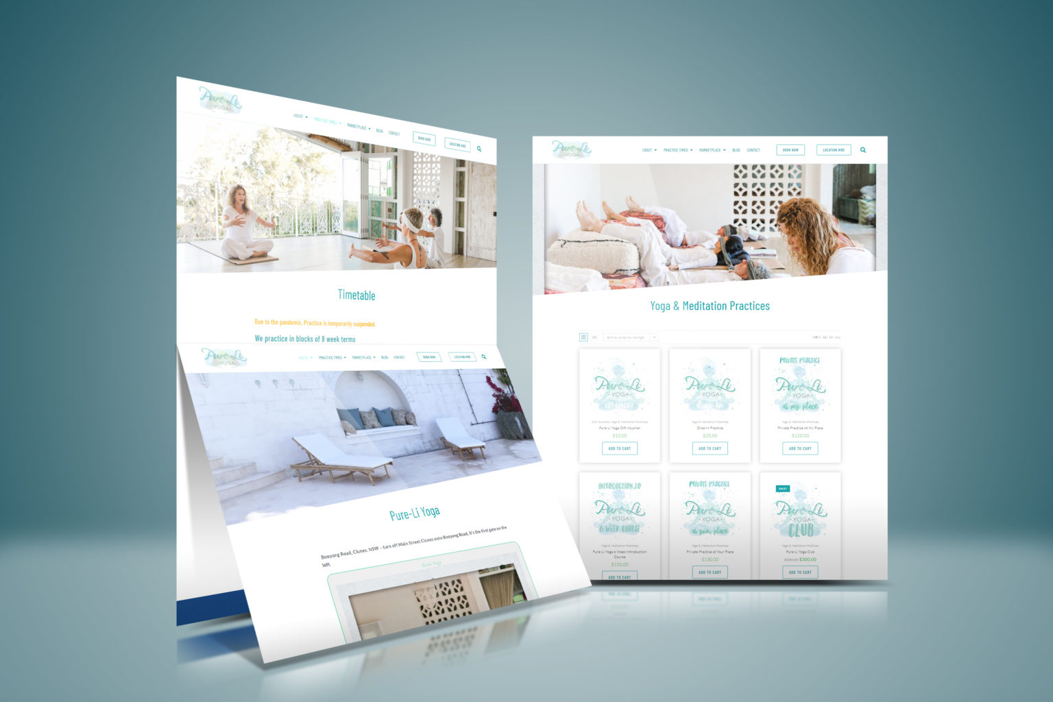 Pure-Li Yoga website design in Clunes