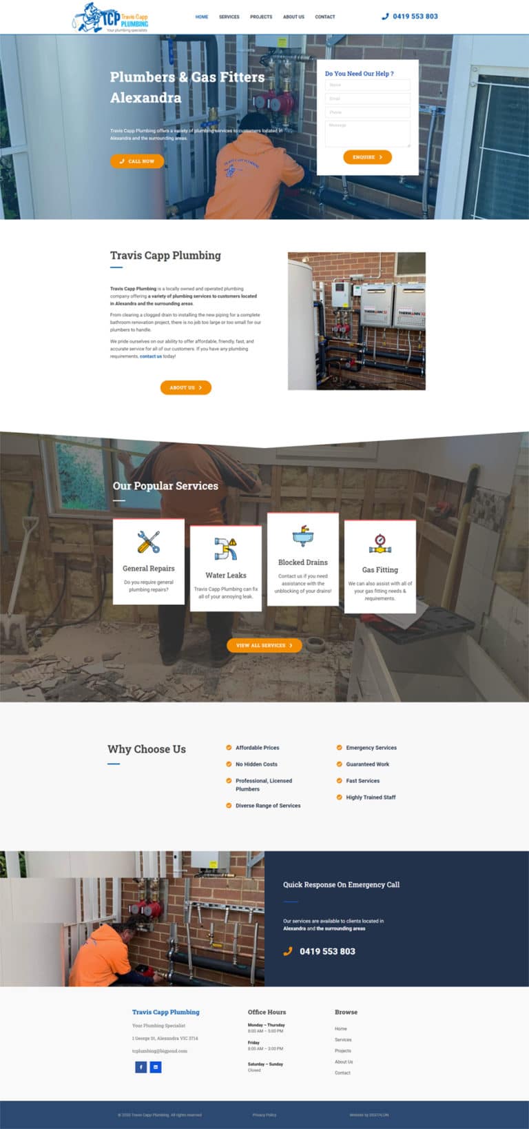 Sunshine Coast Website Design Plumber Alexandra NSW