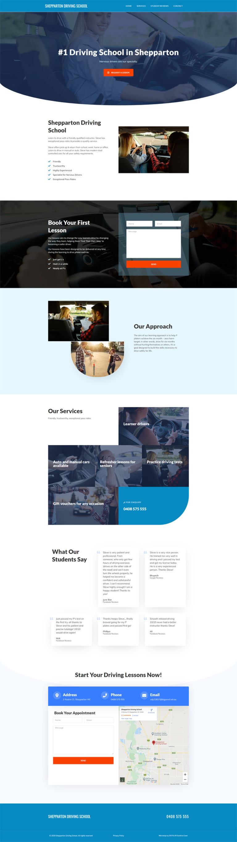 Sunshine Coast Website Design Driving School Shepparton
