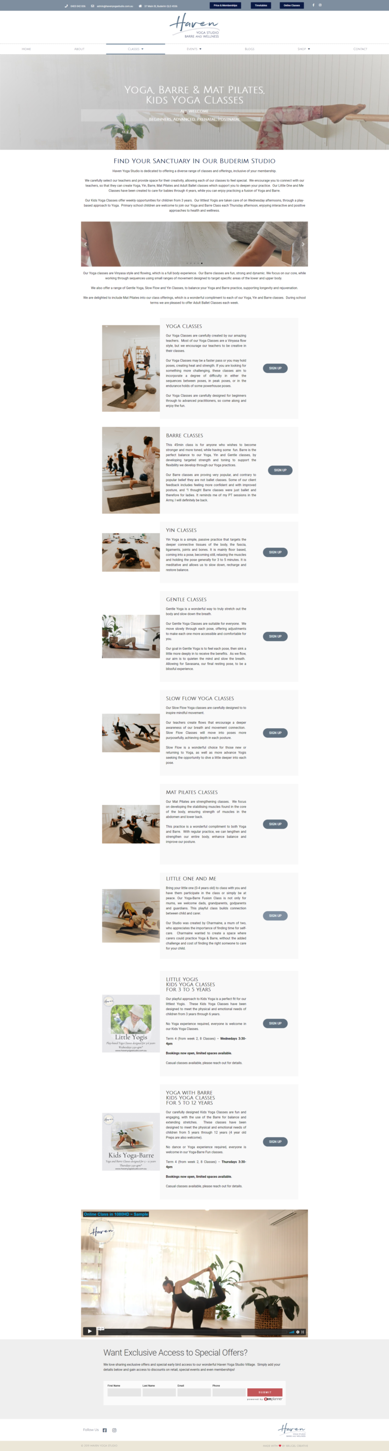 Sunshine Coast Online Classes Service Yoga Studio