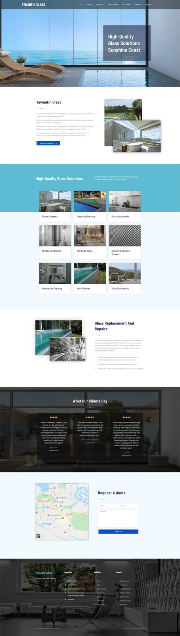Glazier Website Redesign Sunshine Coast
