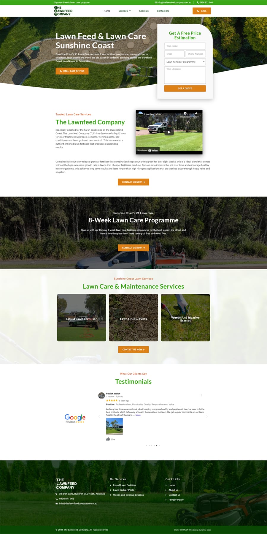 Lawn Care Service web design