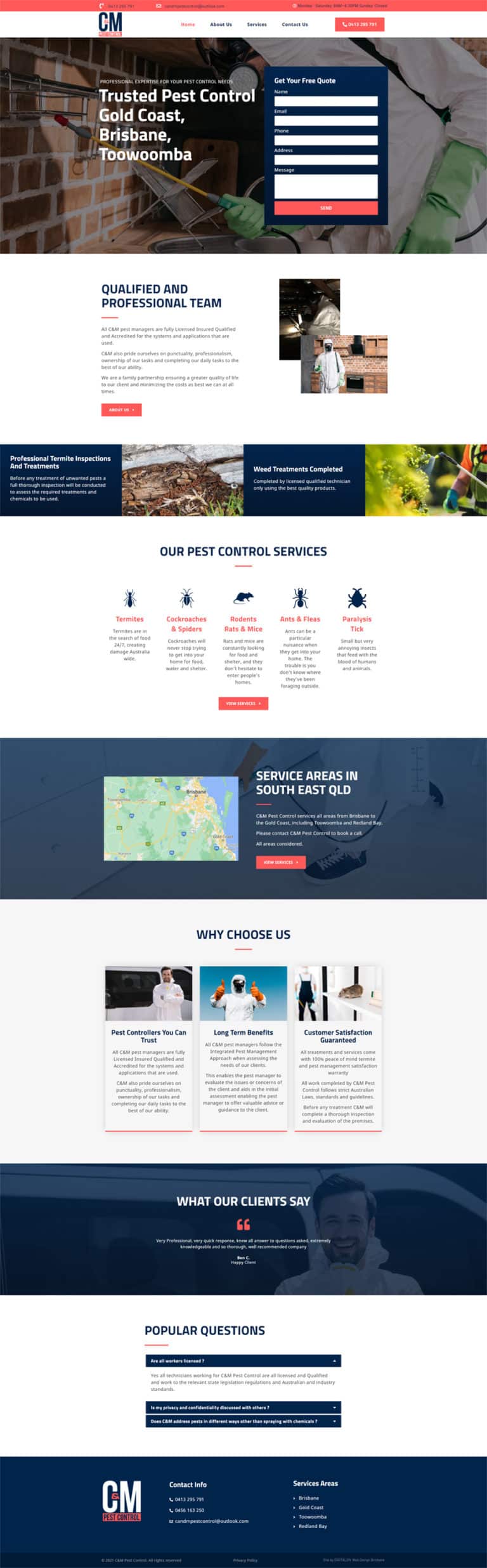 Pest Control Website Design Gold Coast