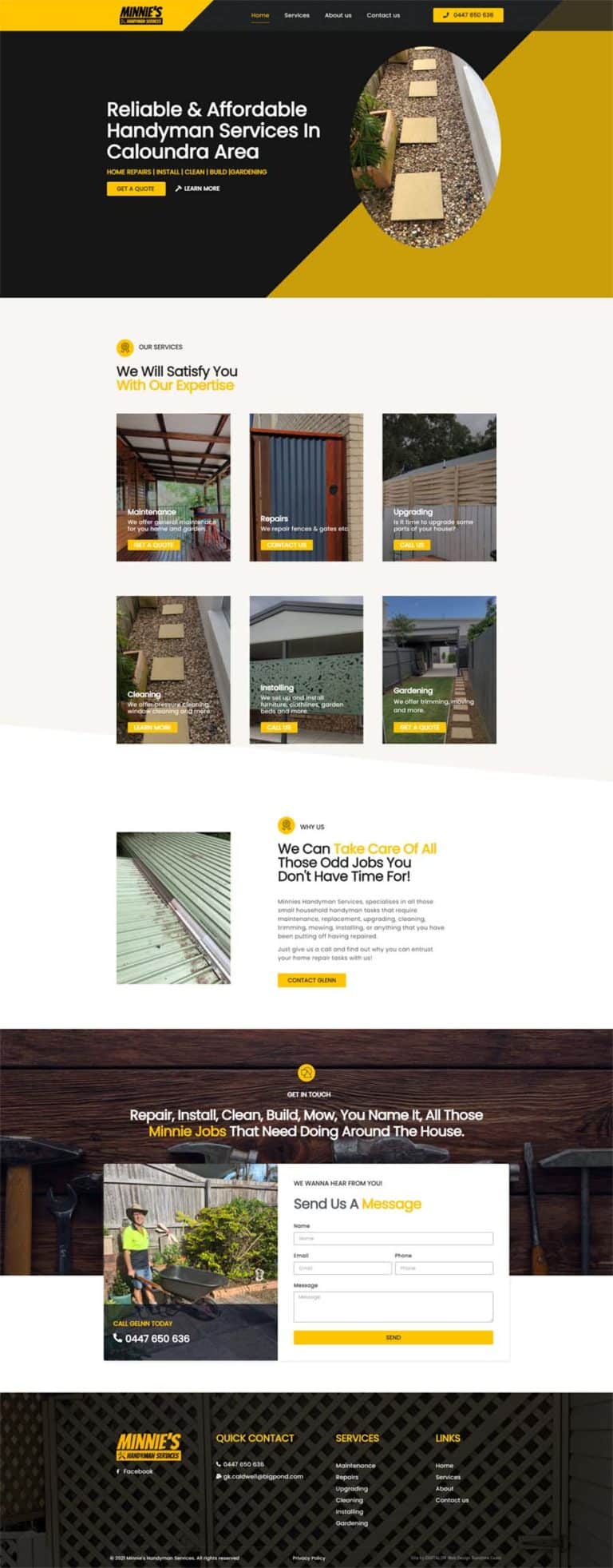 Handyman Website design sunshine coast