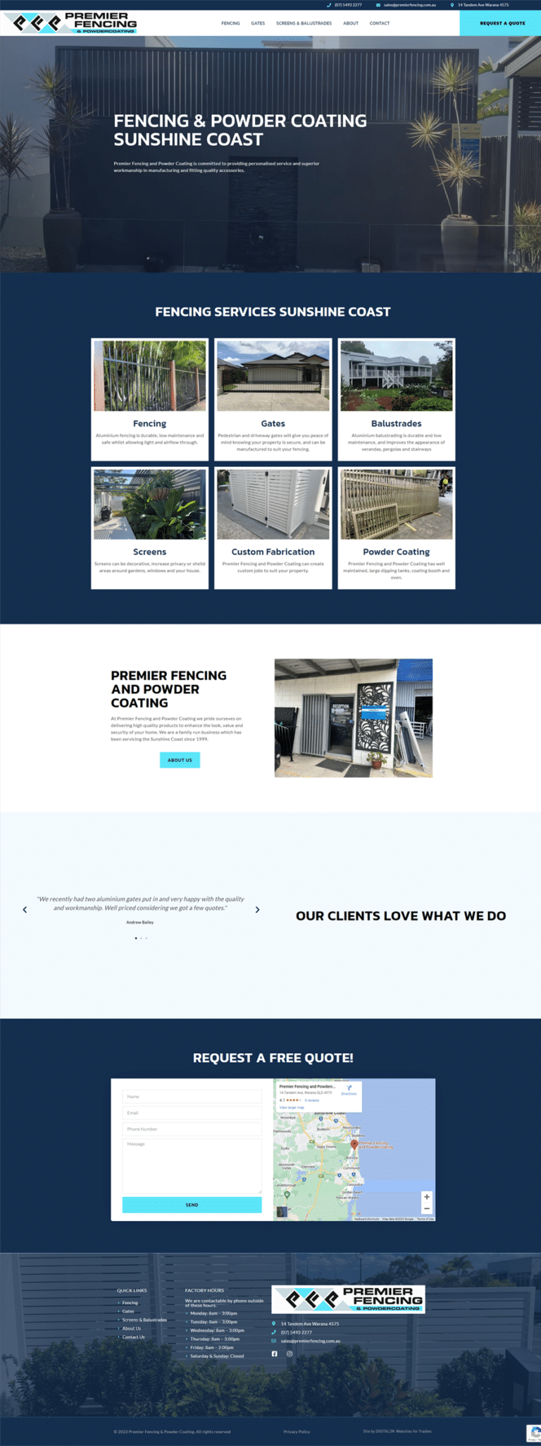 Fencing and Powdercoating Sunshine Coast Website Redesign DIGITALON