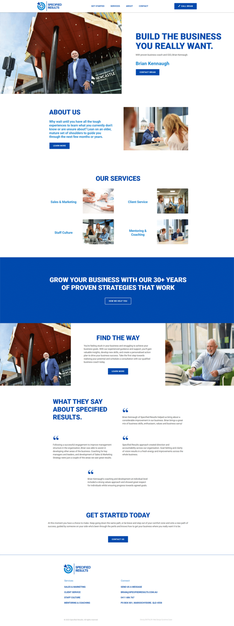 Business Coach Sunshine Coast Website Design DIGITALON