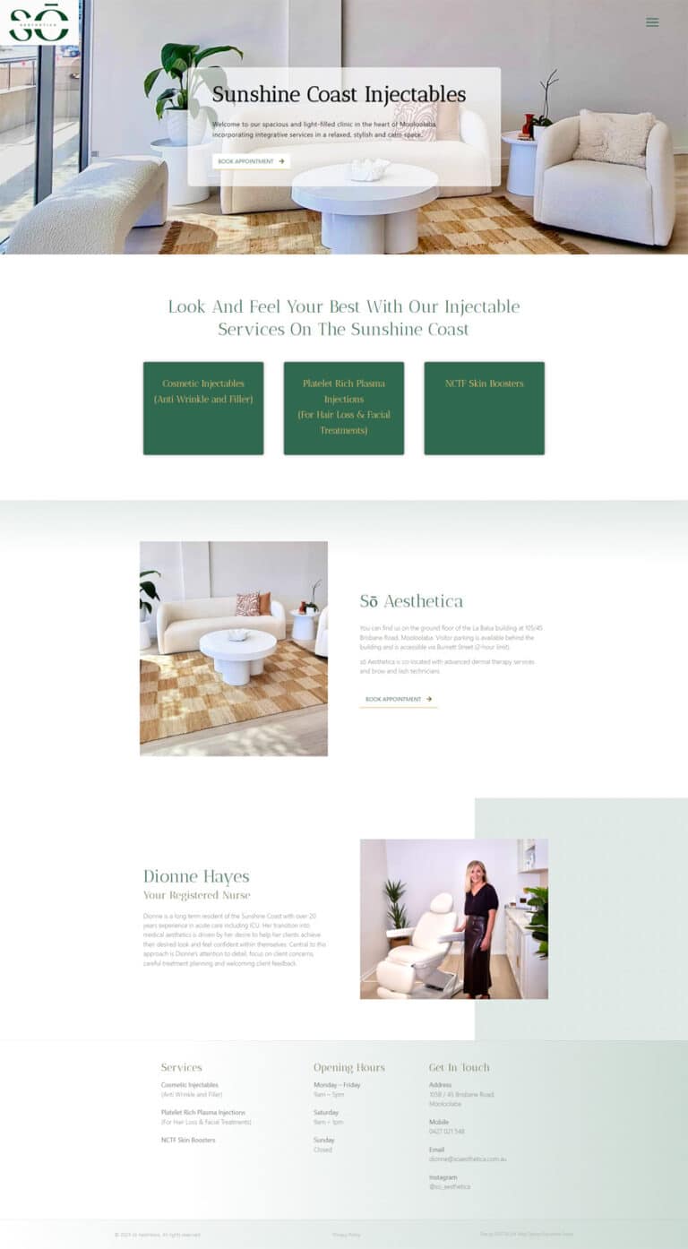 Cosmetic Injectables Sunshine Coast Website Landing Design DIGITALON