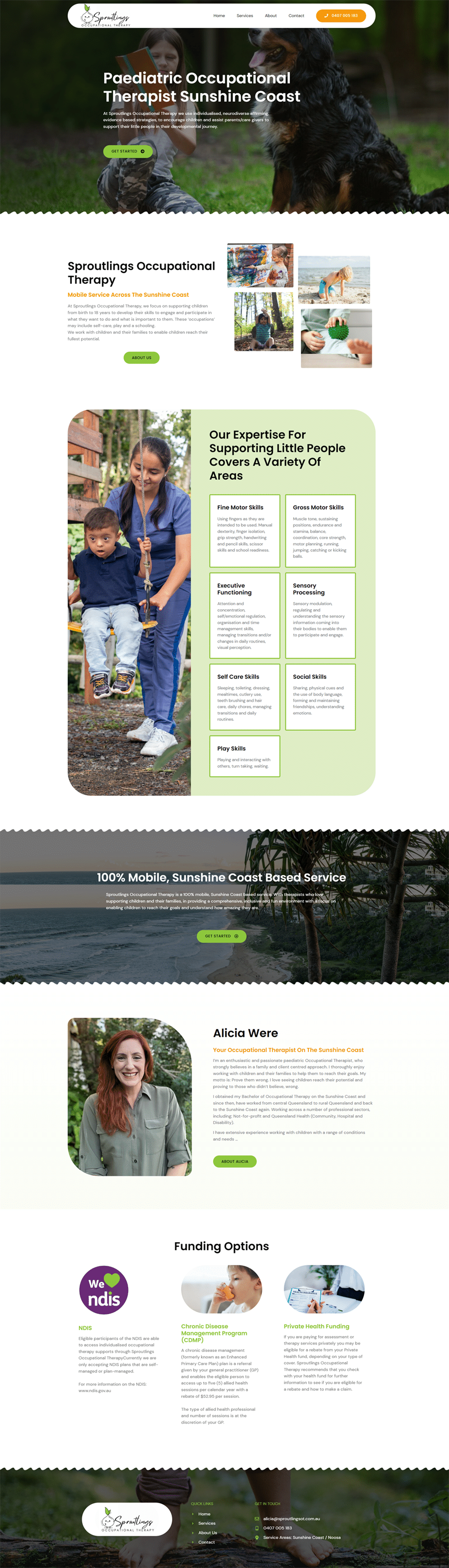 Occupational Therapist Sunshine Coast Website Design Mockup DIGITALON