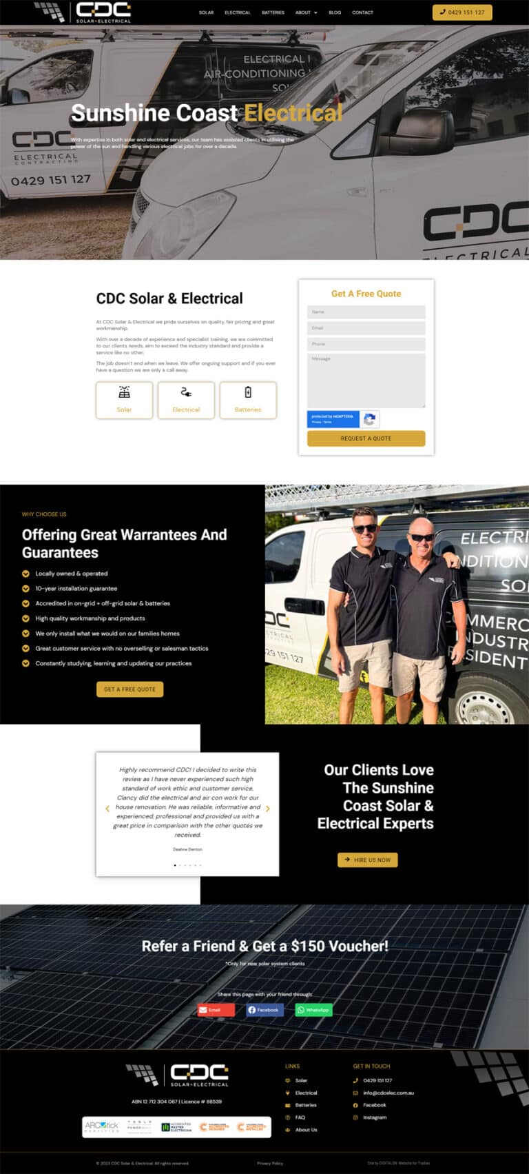 Website design for a solar company