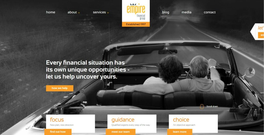 Empire Financial Group Financial Advisor Website in Australia