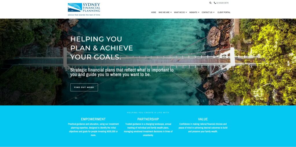 Sydney Financial Planning Financial Advisor Website in Australia