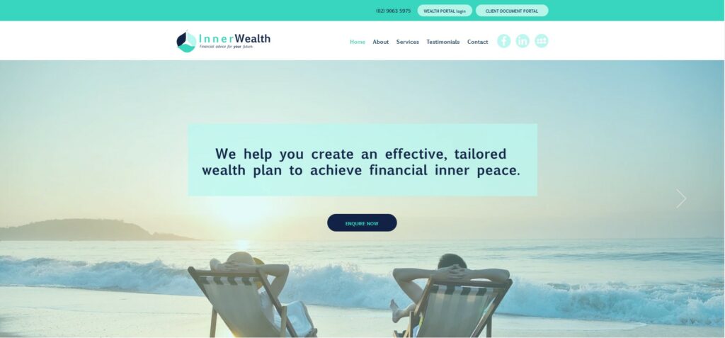 Inner Wealth Financial Advisor Website in Australia