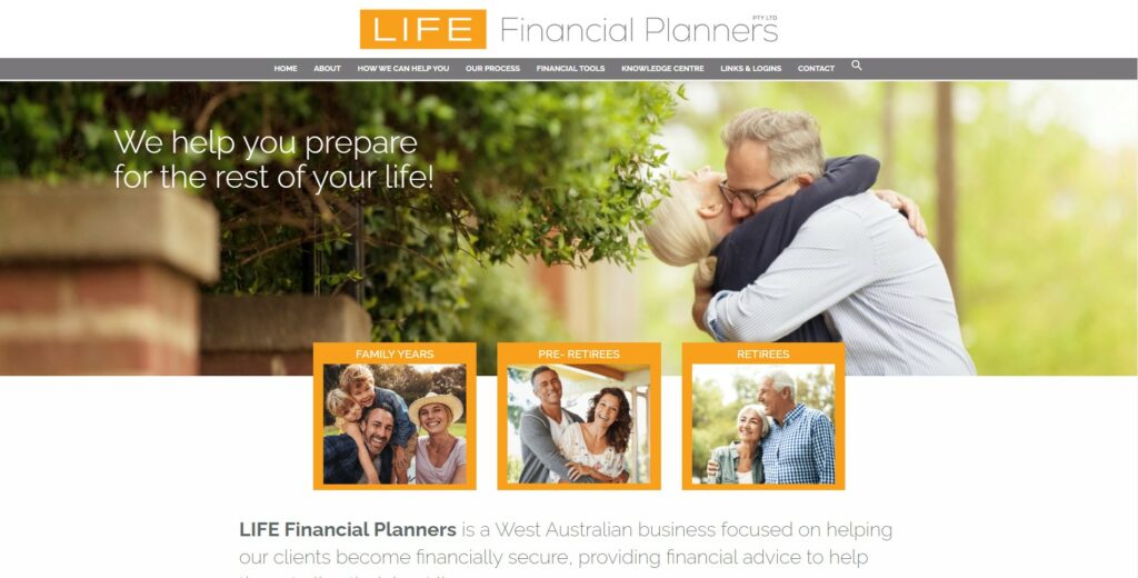LIFE Financial Planners Financial Advisor Website in Australia