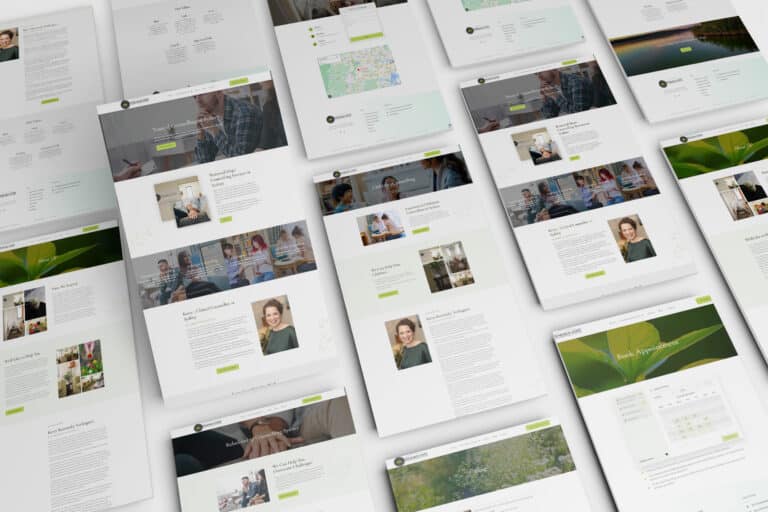 Bunch of white and green keynote presentation templates