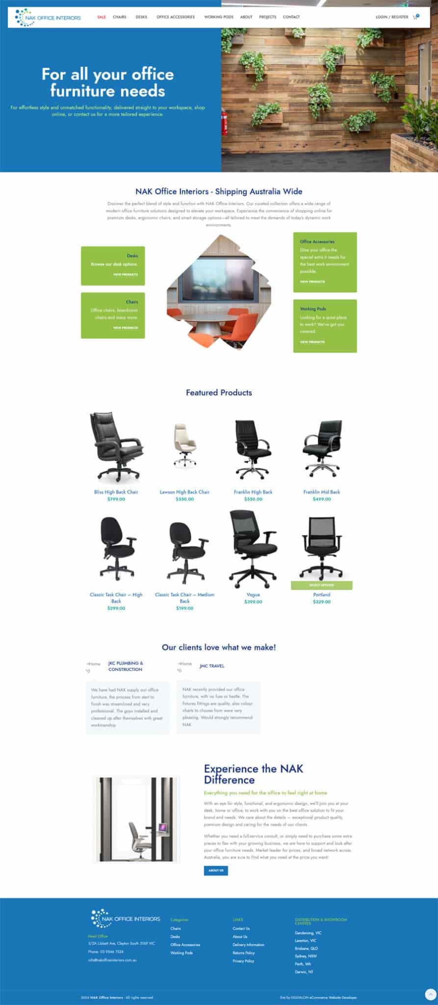 Office Furniture Online Shop Website Design Sunshine Coast DIGITALON