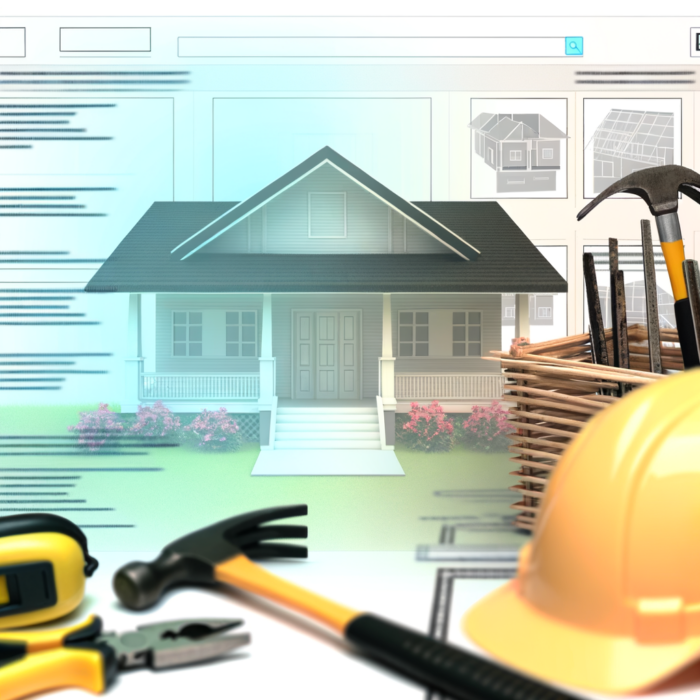 Picture of a house with construction tools