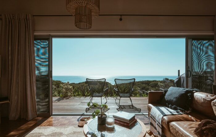 Living room with a view of the ocean