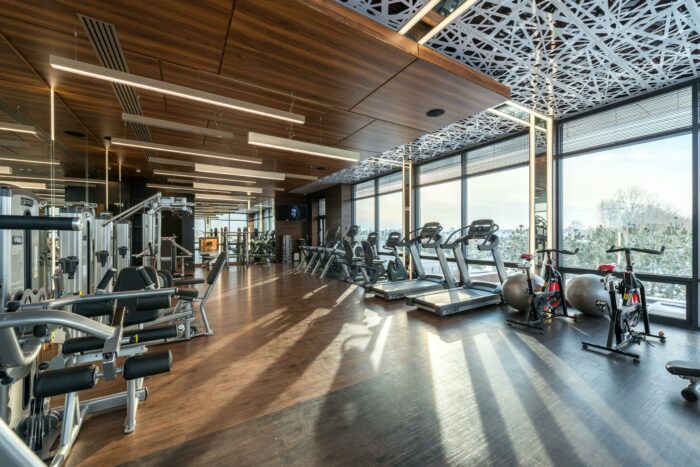 Gym with a view of the city