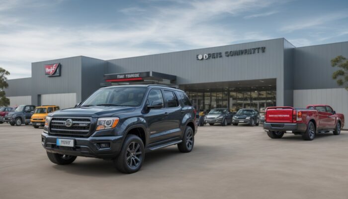 2020 toyota tacoma is parked in front of a toyota dealers