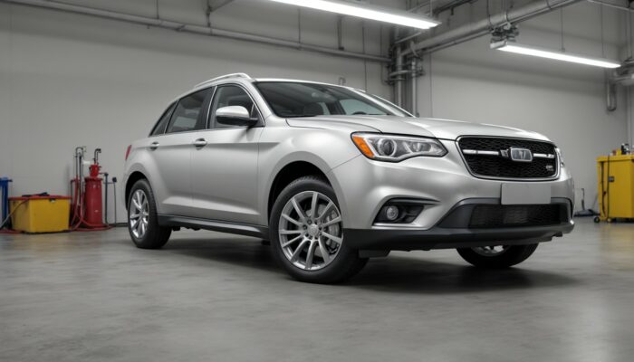 Silver 2020 buick suv parked in a garage