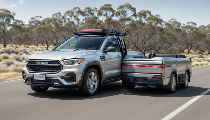 Silver 2020 toyota pickup driving down a road