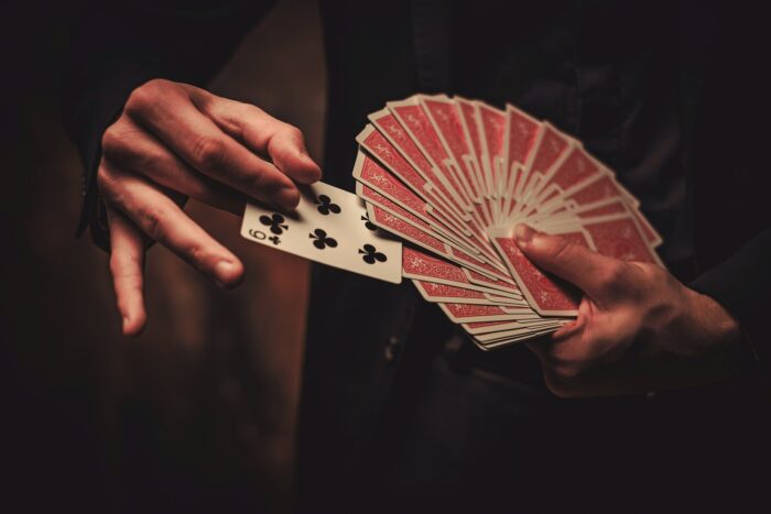 Man showing tricks with cards