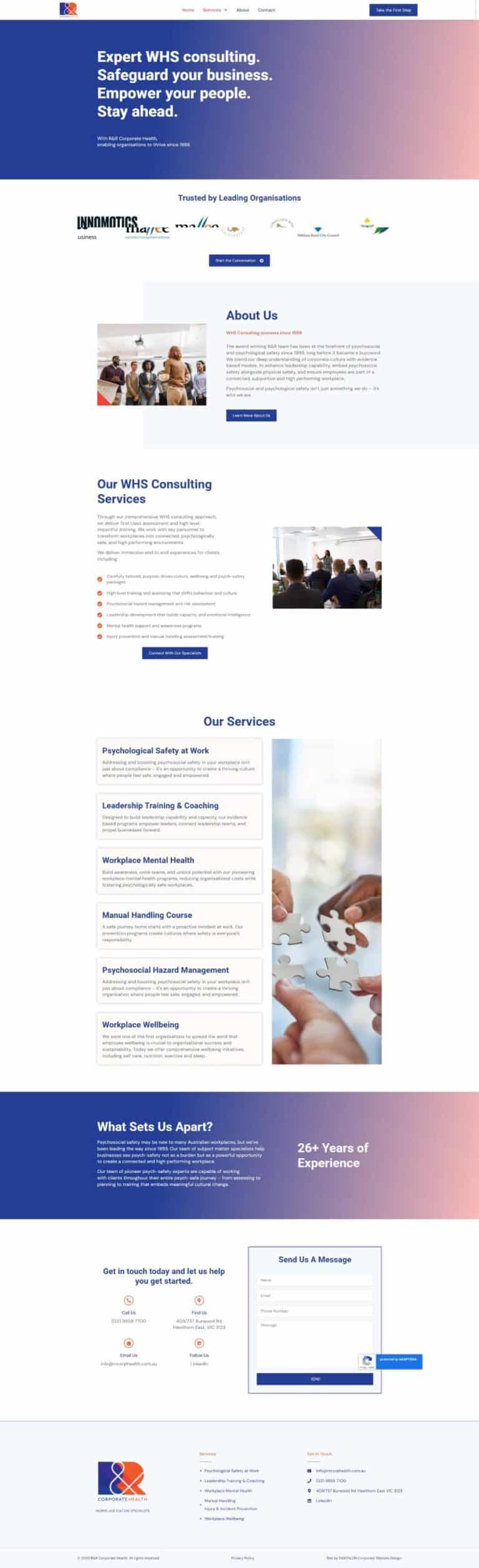 WHS Consulting Landingpage Design Sunshine Coast DIGITALON