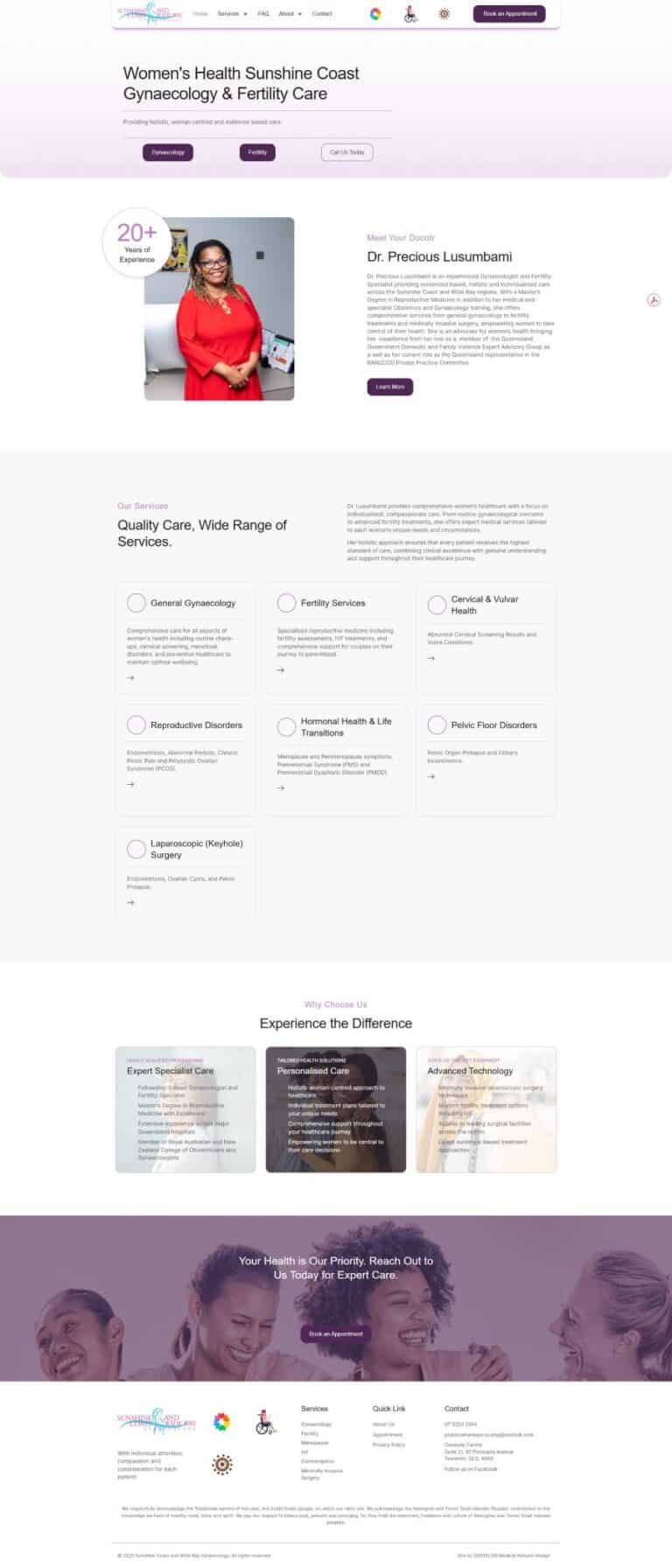 Website design for a dental clinic