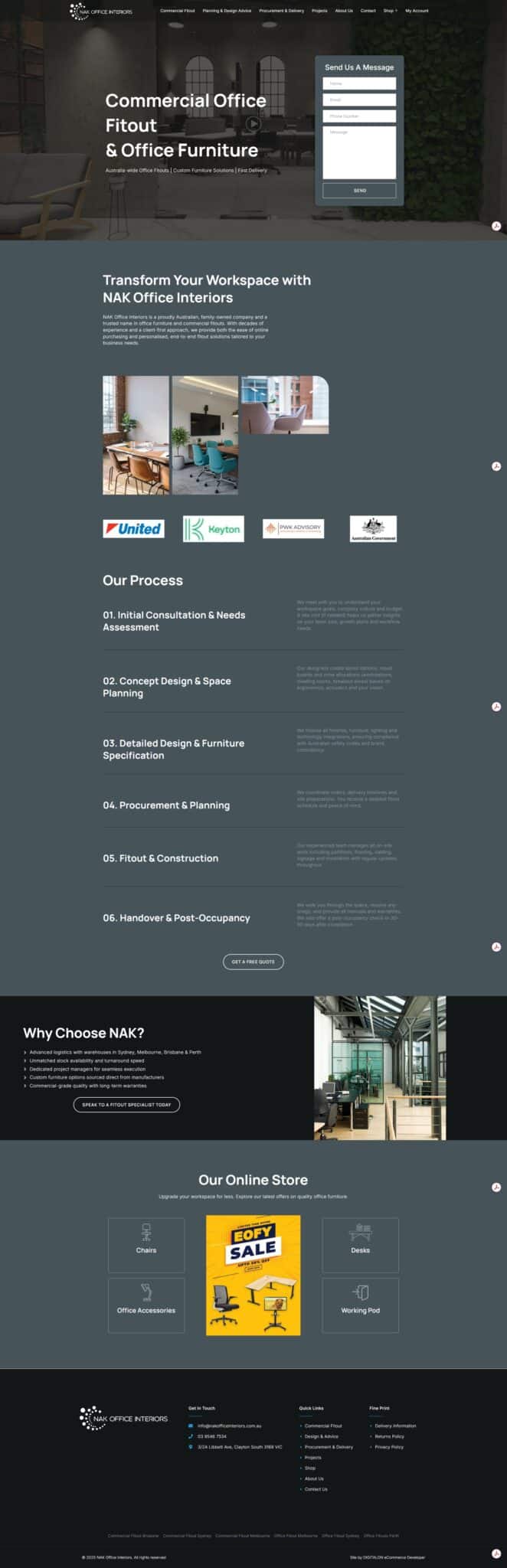 Office Furniture Online Shop Landing Page Redesign Sunshine Coast DIGITALON