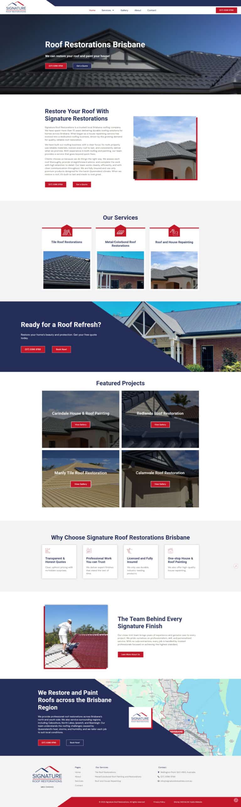 Roof Restoration Landing Page Design Sunshine Coast DIGITALON