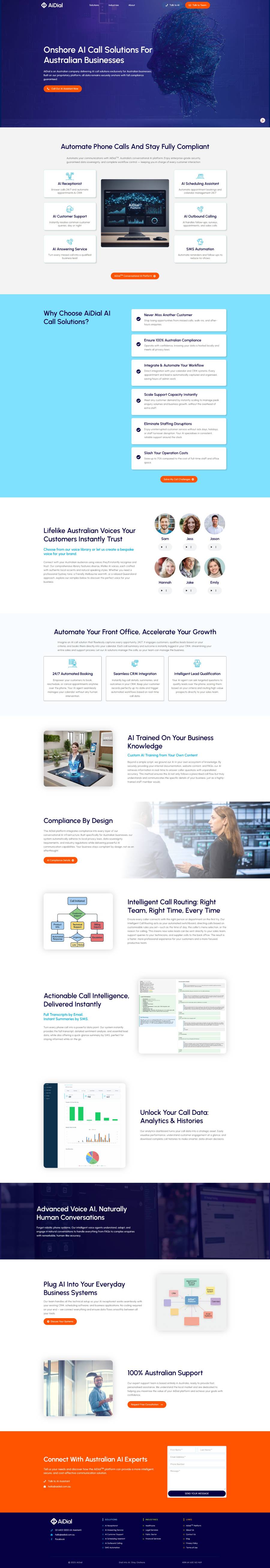 AI Call Solutions Landing Page Design DIGITALON Sunshine Coast