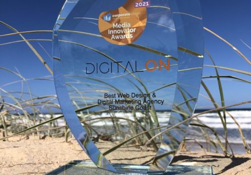 best web design and digital marketing agency sunshine coast – award Glass award on the beach