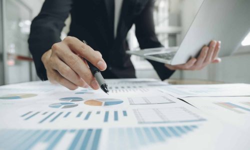 Businessman analyse investment marketing data. Businessman analyse investment marketing data.