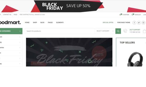 top bar Screen shot of the black friday website