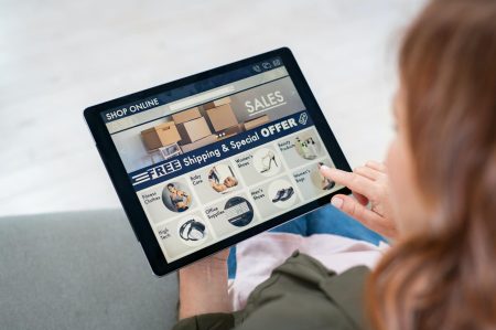 ecommerce website digitalon Woman doing shopping online with digital tablet
